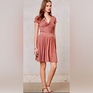 Anthropologie Dusty Rose Short Sleeve Mini Dress